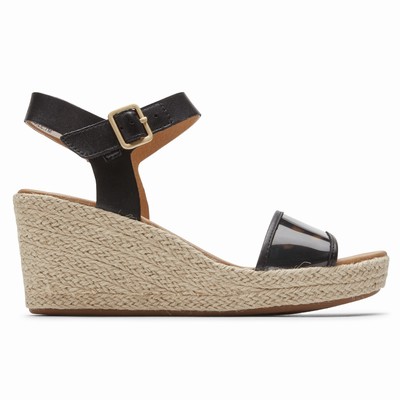 Cunhas Rockport Lyla-Strap Mulher Pretas PT-57162